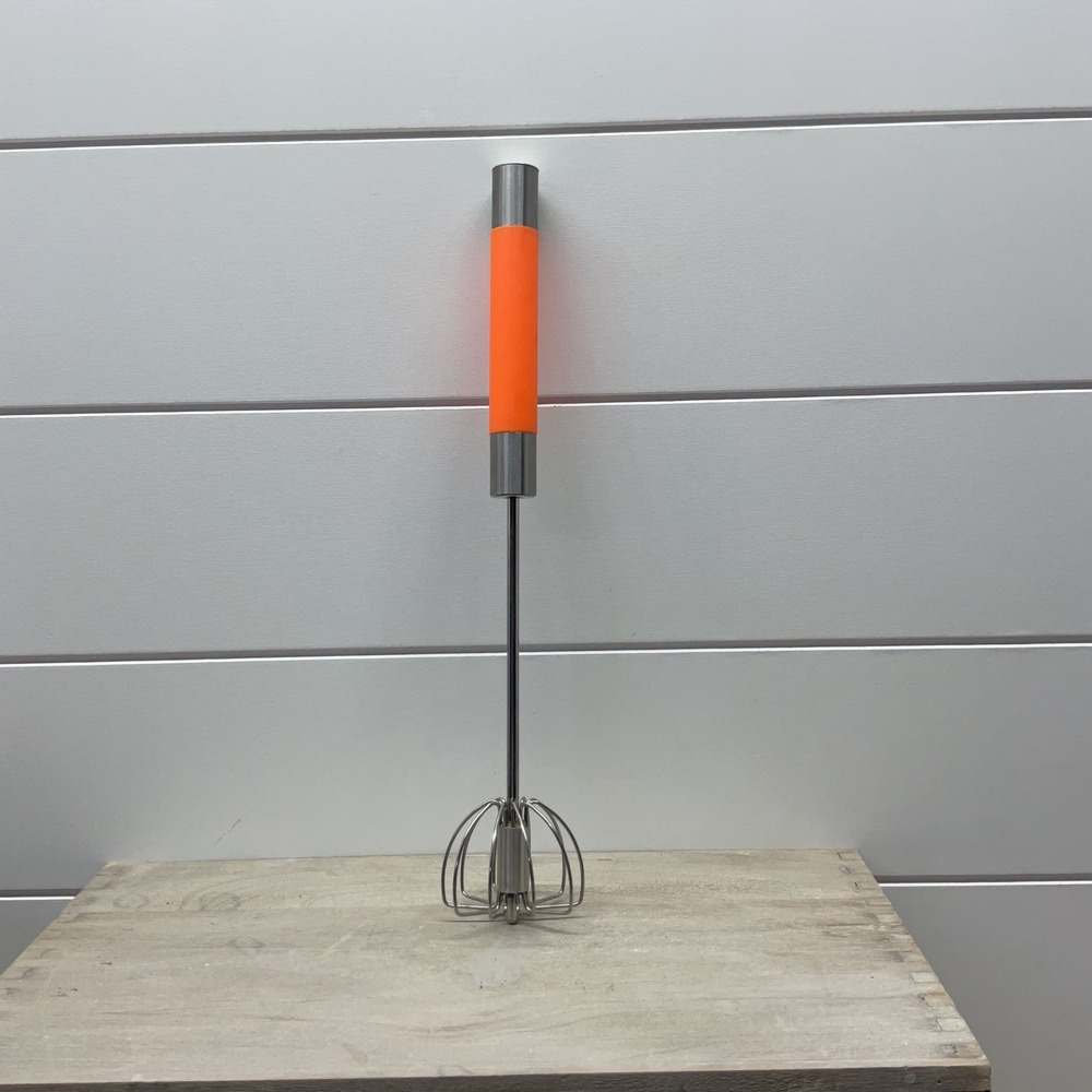 Stainless Steel Semi Automatic Egg Whisk Hand Push Rotary Whisk Blender